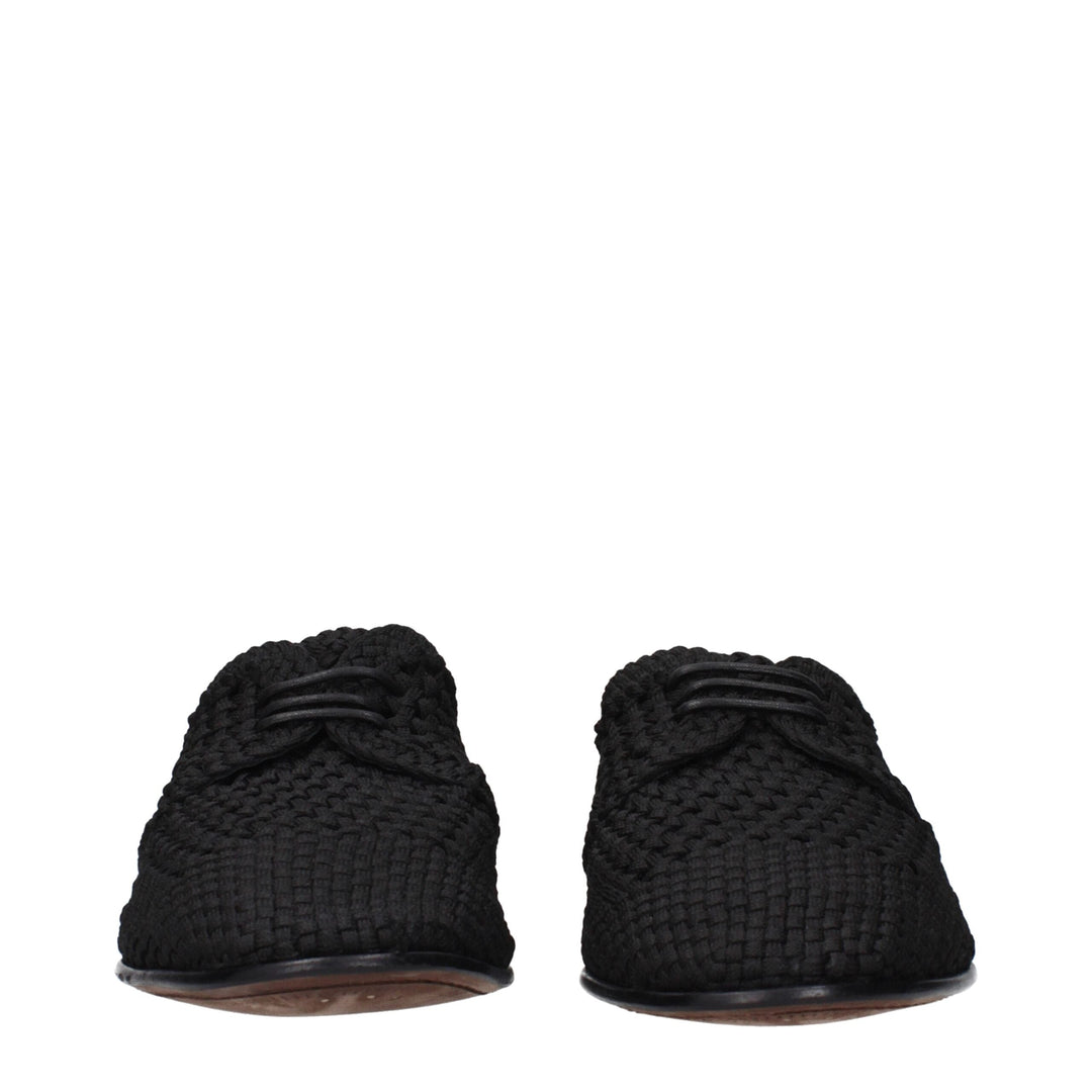 Dolce &amp; Gabbana Black Fabric Oxfords and Derbies
