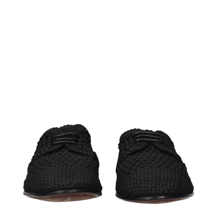 Dolce &amp; Gabbana Black Fabric Oxfords and Derbies
