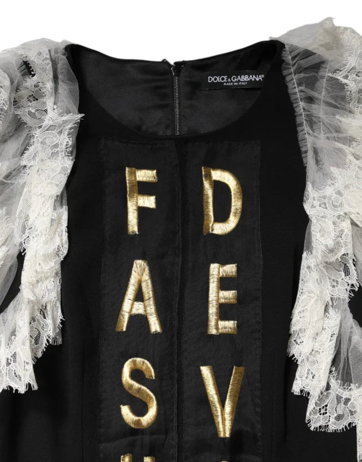 Dolce &amp; Gabbana Black Fashion Devotion Embellish Mini Dress