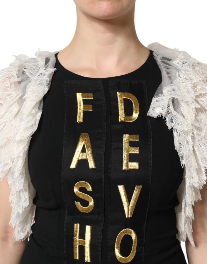 Dolce &amp; Gabbana Black Fashion Devotion Embellish Mini Dress