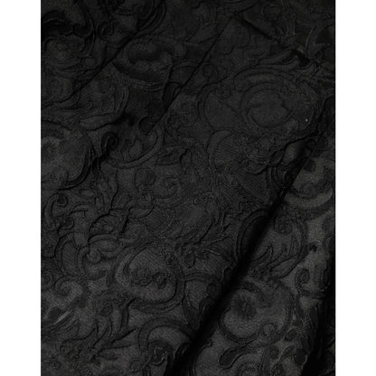 Dolce & Gabbana Black Floral Brocade Trousers for Sophisticated Style