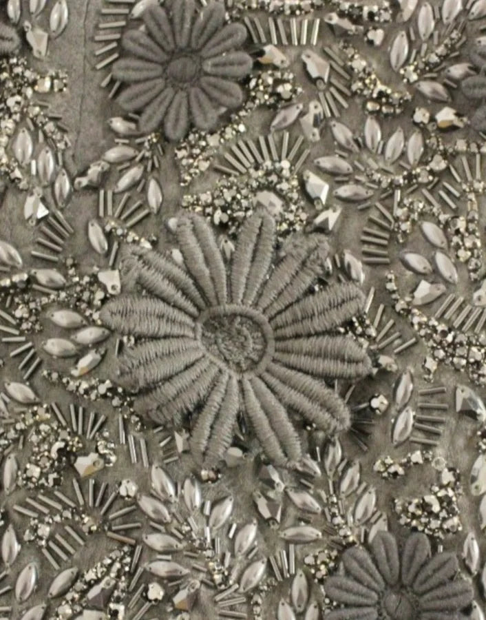 Dolce &amp; Gabbana Black floral crystal embedded dress