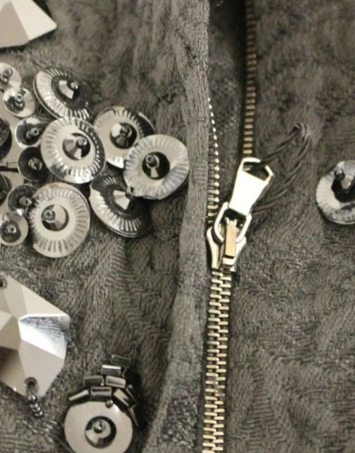 Dolce &amp; Gabbana Black floral crystal embedded dress