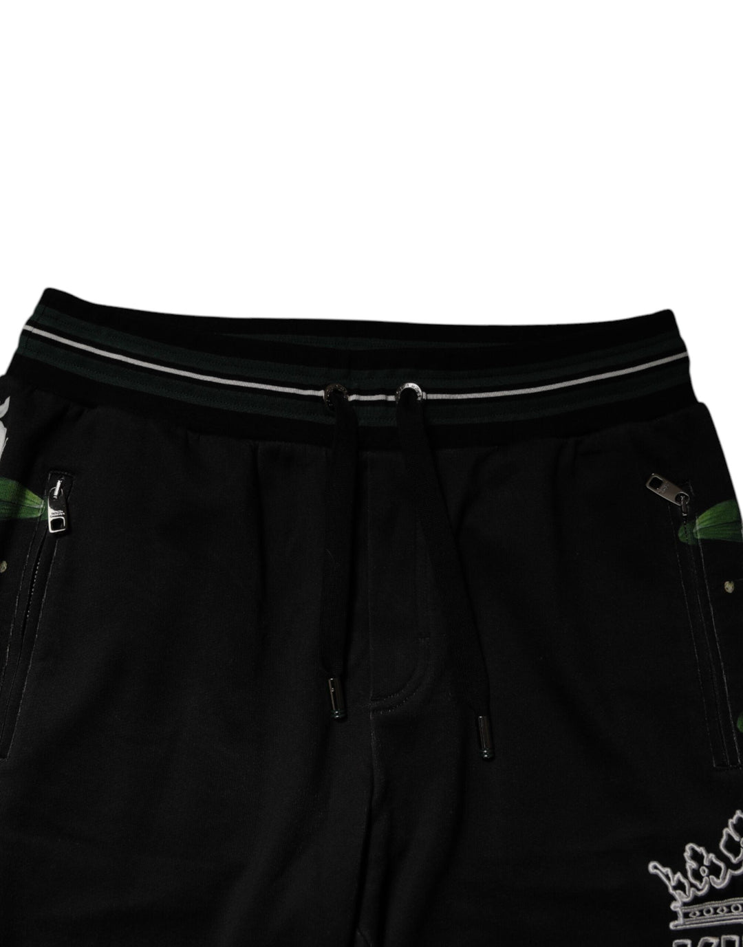 Dolce &amp; Gabbana Black Floral King Men Jogger Sweatpants Pants