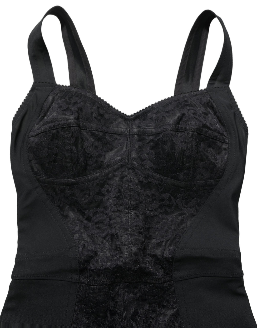Dolce &amp; Gabbana - Black Floral Lace Corset Bodycon Bodysuit