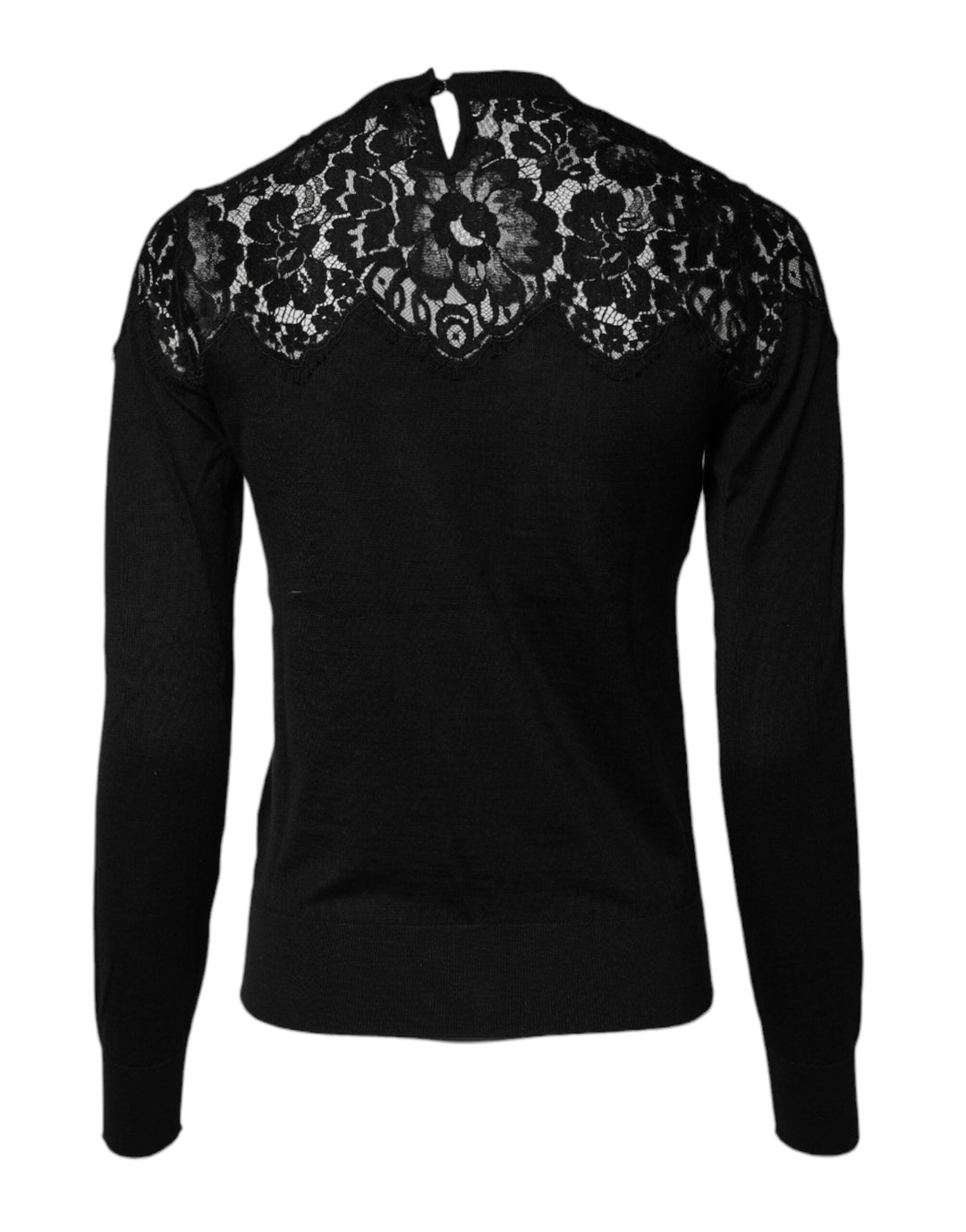 Dolce &amp; Gabbana Blouses - Women’s Black Floral Lace Long Sleeves Blouse Top