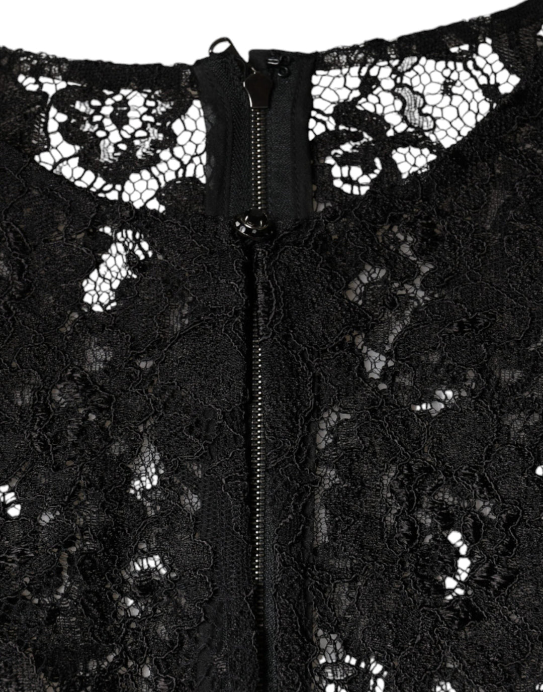 Dolce &amp; Gabbana - Black Floral Lace See Through Long Sleeve Top