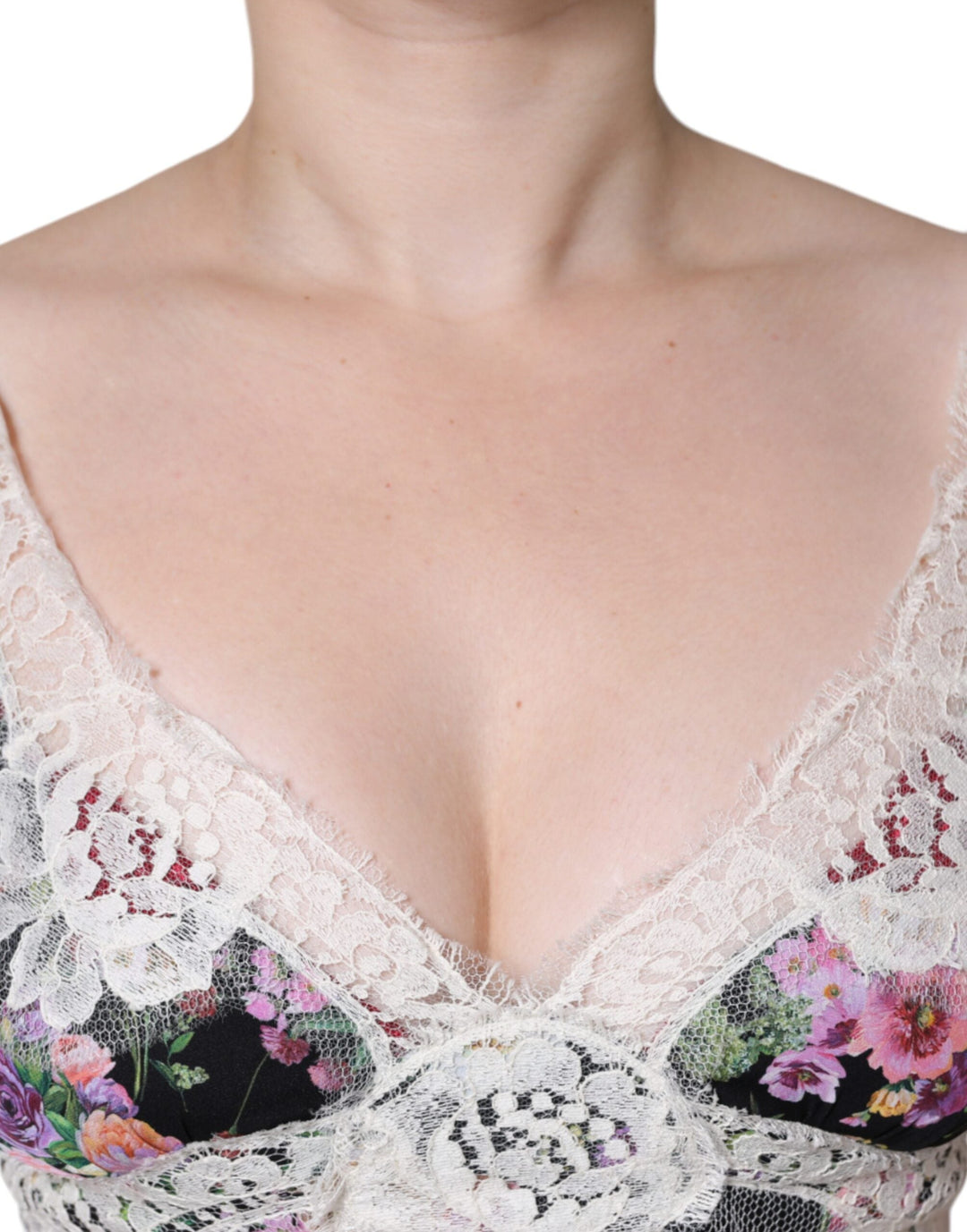Dolce &amp; Gabbana - Black Floral Lace Short Sleeves Blouse Top