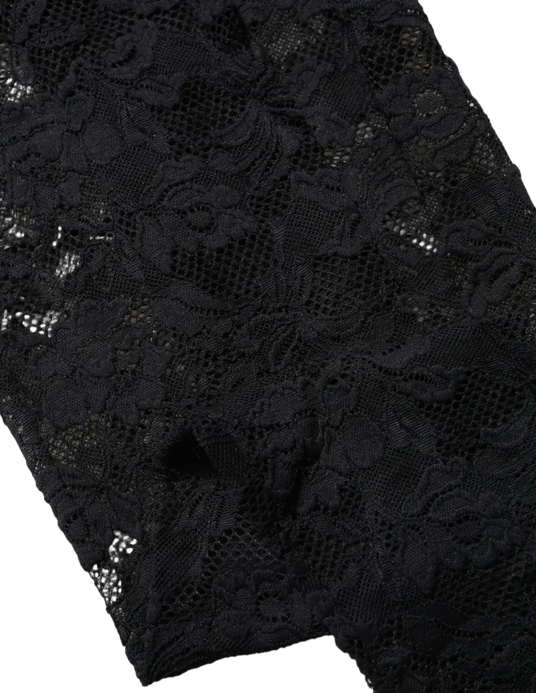 Dolce &amp; Gabbana Black Floral Lace Thigh High Stockings Socks