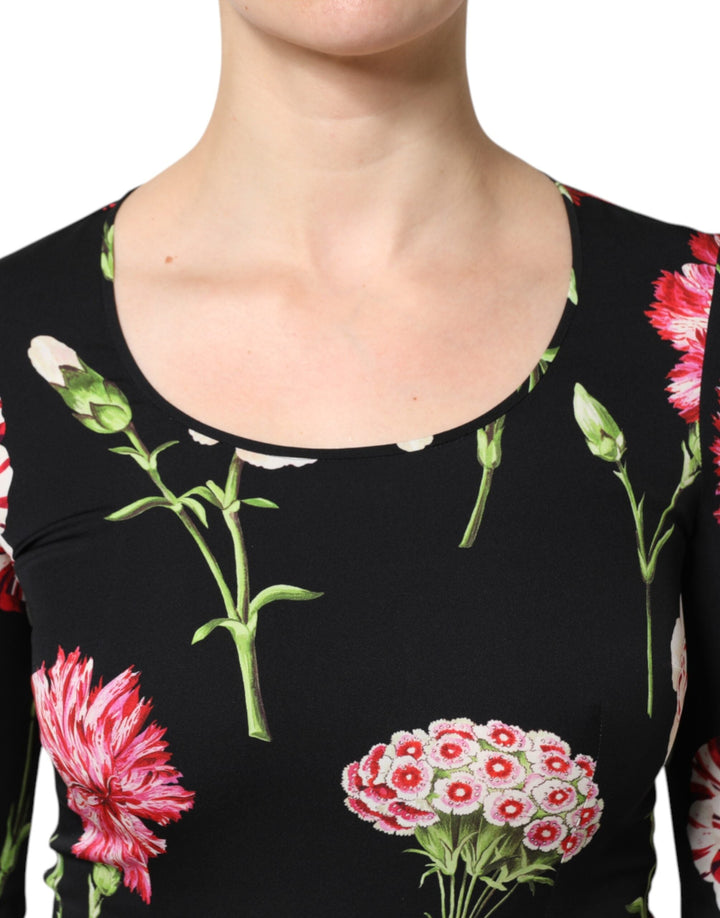 Dolce &amp; Gabbana Blouses - Women’s Black Floral Long Sleeve Women Blouse Top
