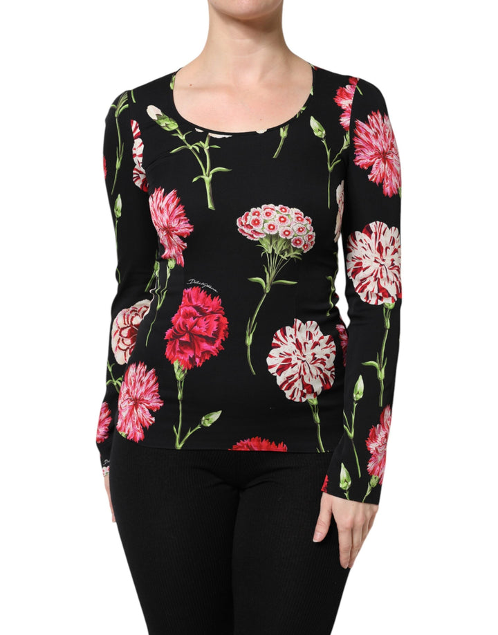 Dolce &amp; Gabbana Blouses - Women’s Black Floral Long Sleeve Women Blouse Top