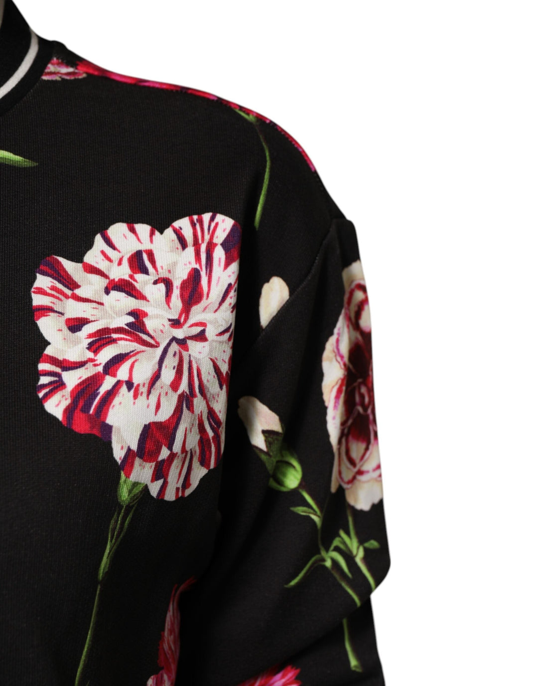 Dolce &amp; Gabbana Blouses - Women’s Black Floral Print Cotton Short Sleeves Top