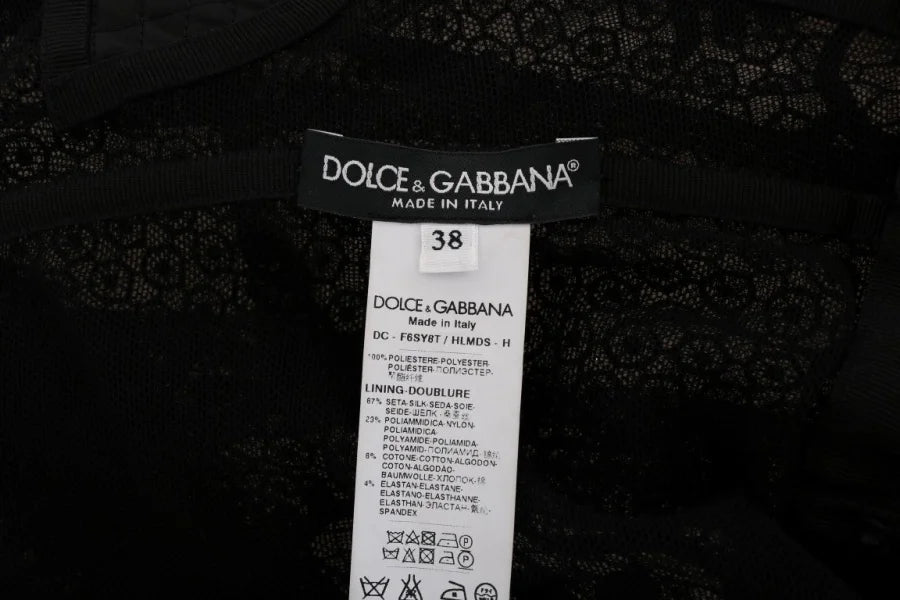 Dolce &amp; Gabbana Black Floral Sheath Dress