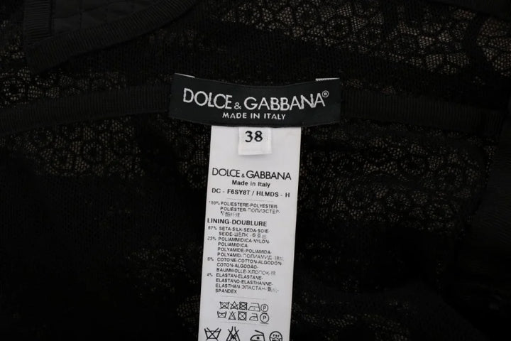 Dolce &amp; Gabbana Black Floral Sheath Dress