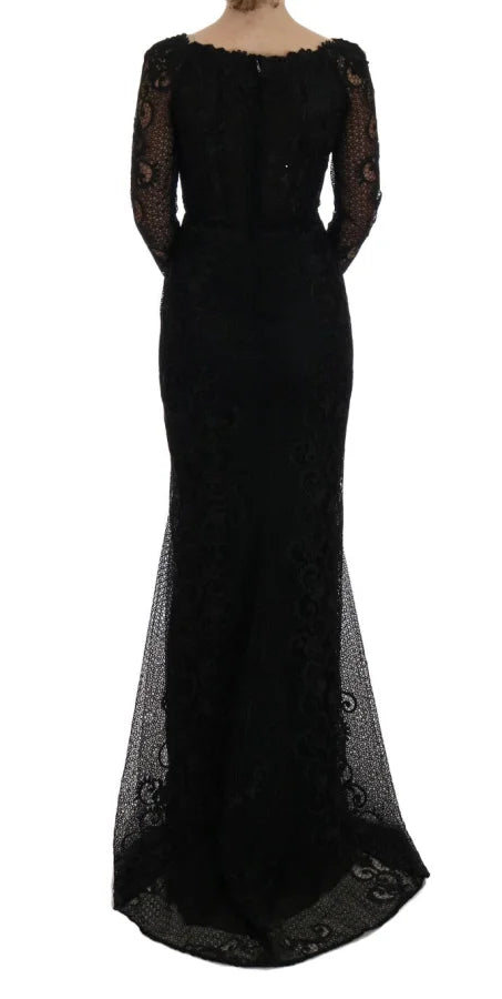 Dolce &amp; Gabbana Black Floral Sheath Dress