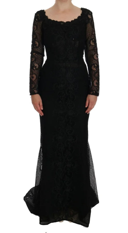 Dolce &amp; Gabbana Black Floral Sheath Dress