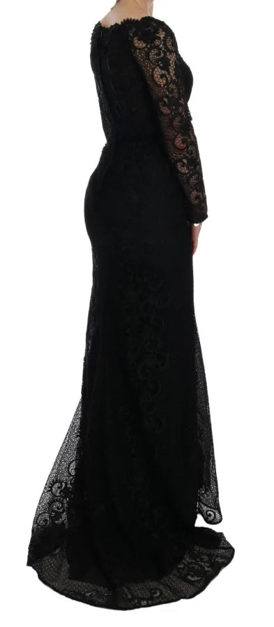 Dolce &amp; Gabbana Black Floral Sheath Dress