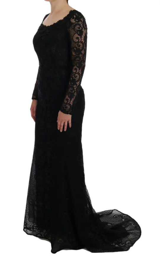 Dolce &amp; Gabbana Black Floral Sheath Dress