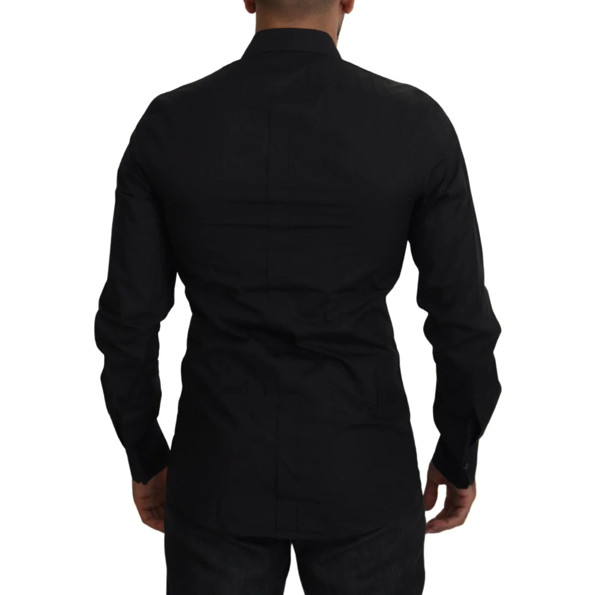 Dolce & Gabbana Black Floral Shirt with Long Sleeves and Embroidery