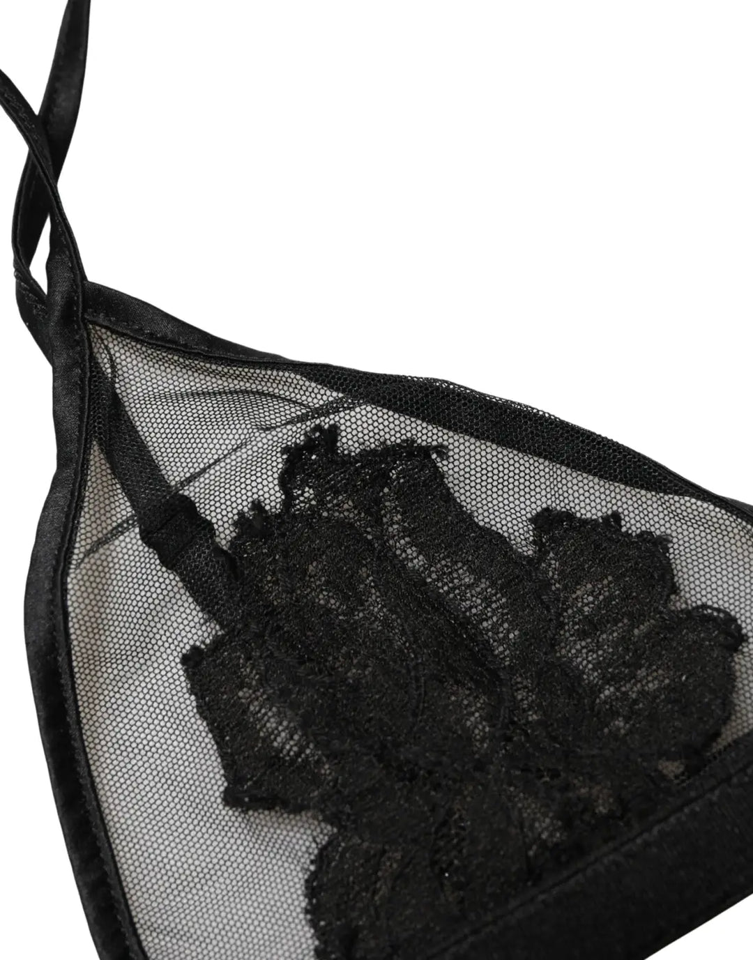 Dolce &amp; Gabbana Black Floral Soft Cup Triangle Bra Underwear