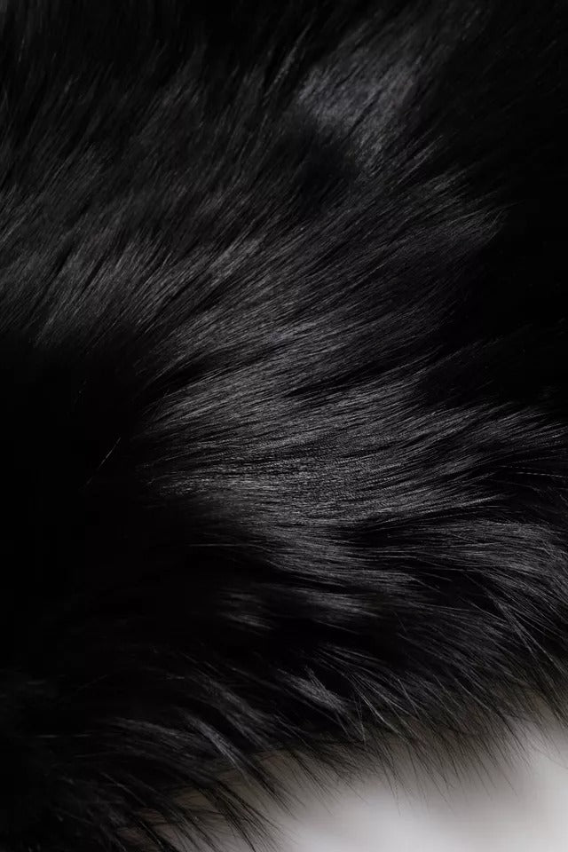 Dolce &amp; Gabbana Black Fox Fur Neck Wrap Warmer Winter Scarf