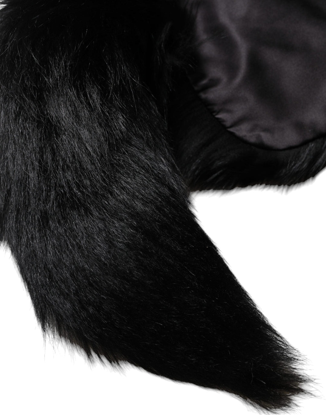 Dolce &amp; Gabbana Black Fox Fur Neck Wrap Warmer Winter Scarf
