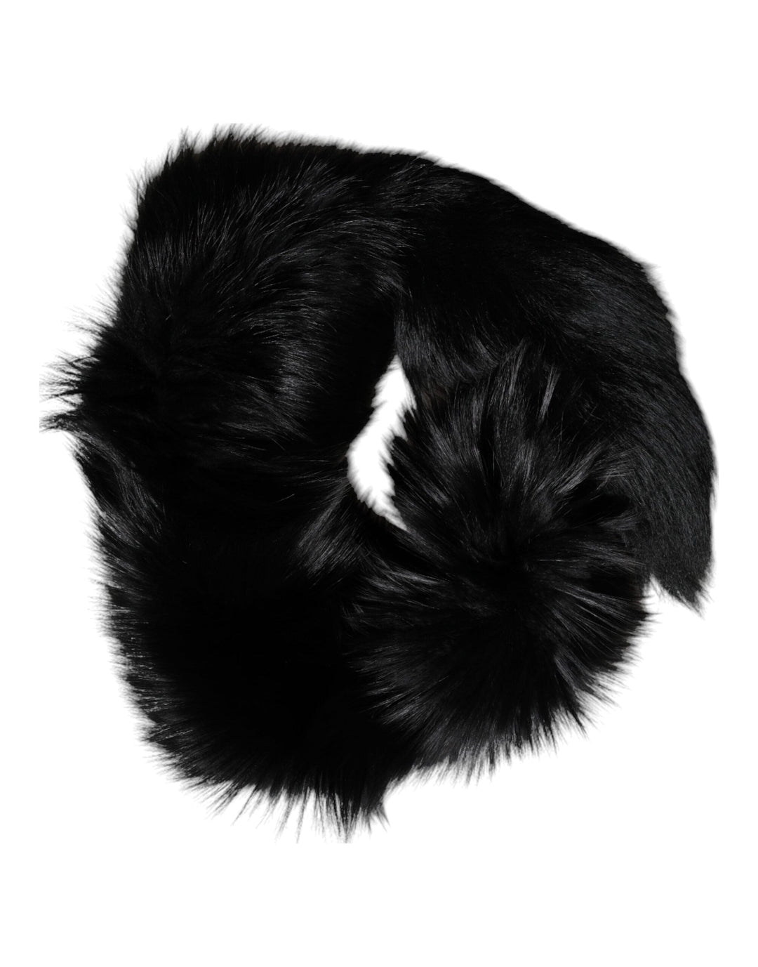 Dolce &amp; Gabbana Black Fox Fur Neck Wrap Warmer Winter Scarf