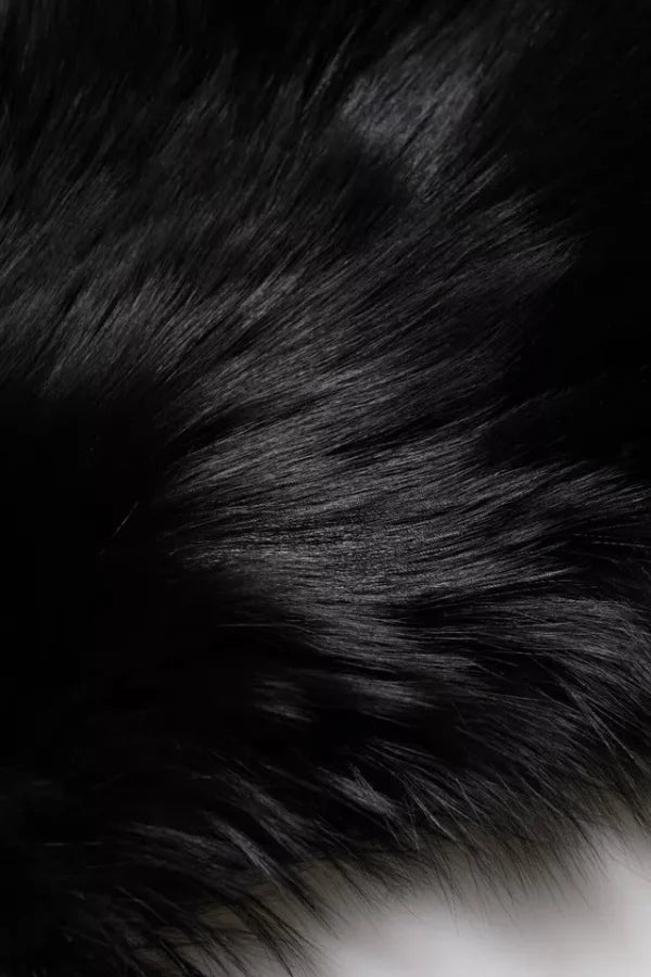 Dolce &amp; Gabbana Black Fox Fur Neck Wrap Warmer Winter Scarf