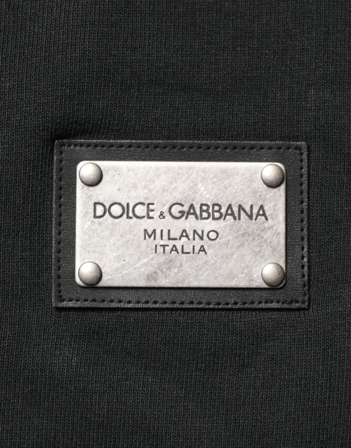 Dolce &amp; Gabbana Black Full Zip Hooded Men Sweatshirt Sweater