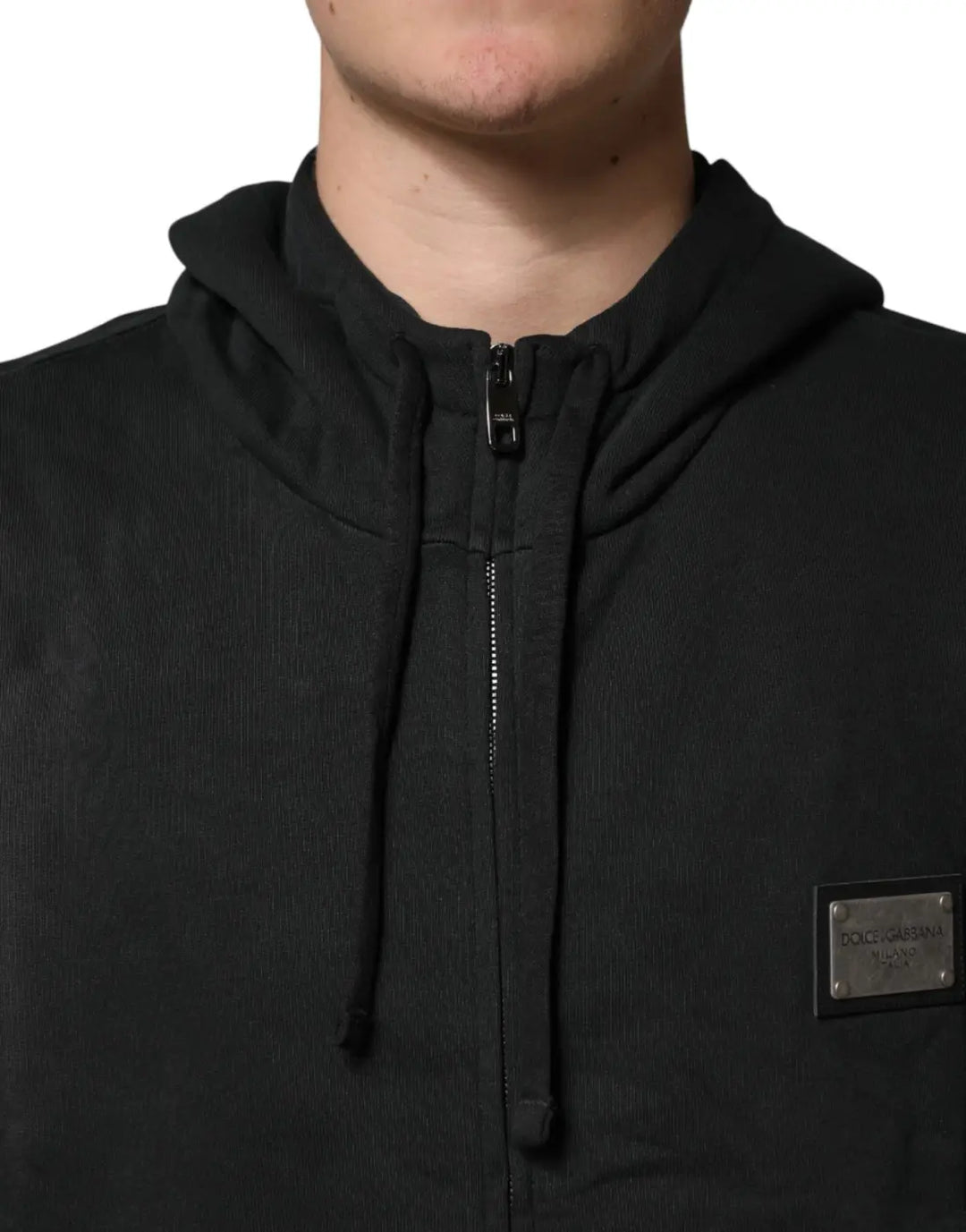 Dolce &amp; Gabbana Black Full Zip Hooded Men Sweatshirt Sweater