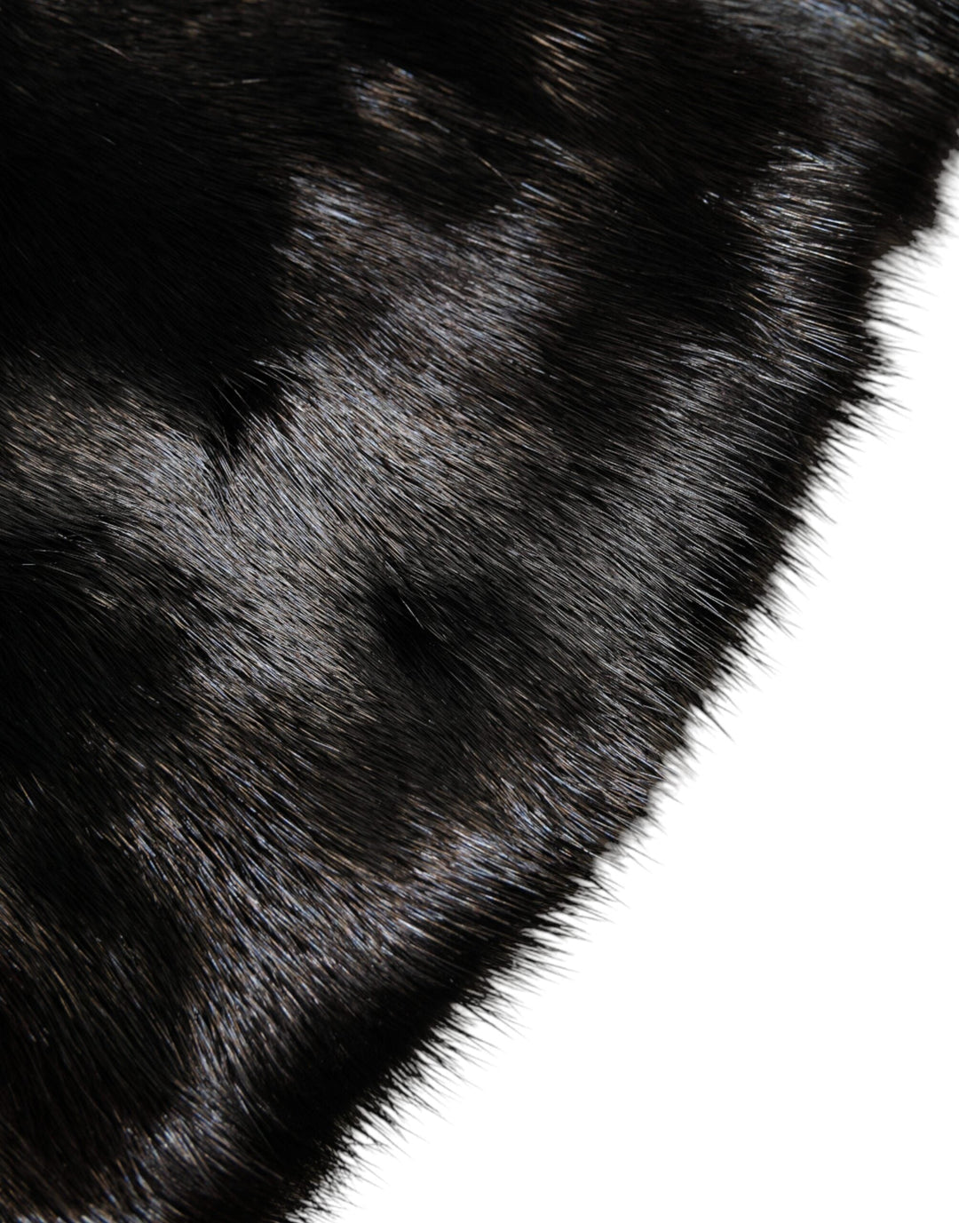 Dolce &amp; Gabbana Black Fur Shawl Neck Wrap Cover Collar Scarf