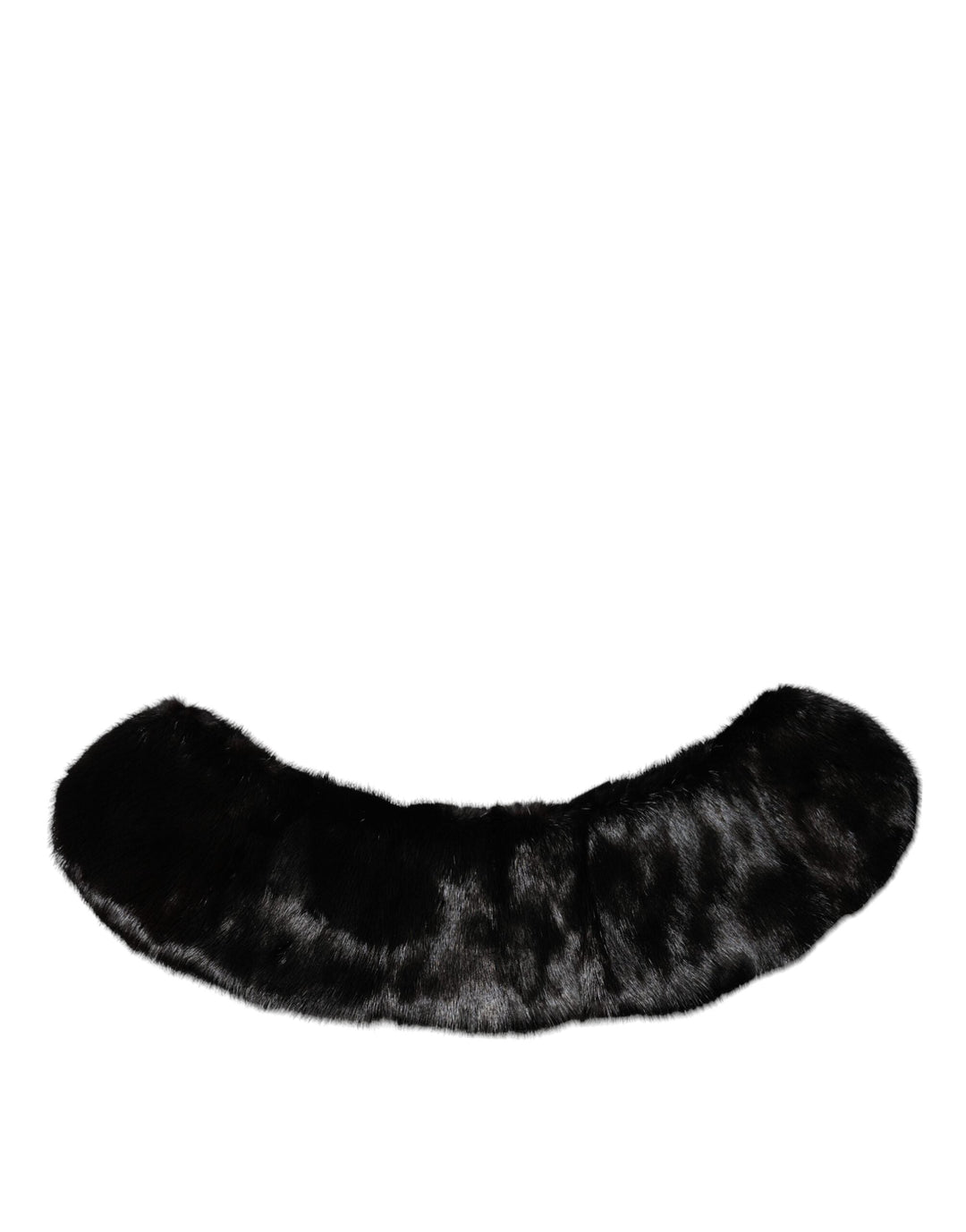 Dolce &amp; Gabbana Black Fur Shawl Neck Wrap Cover Collar Scarf