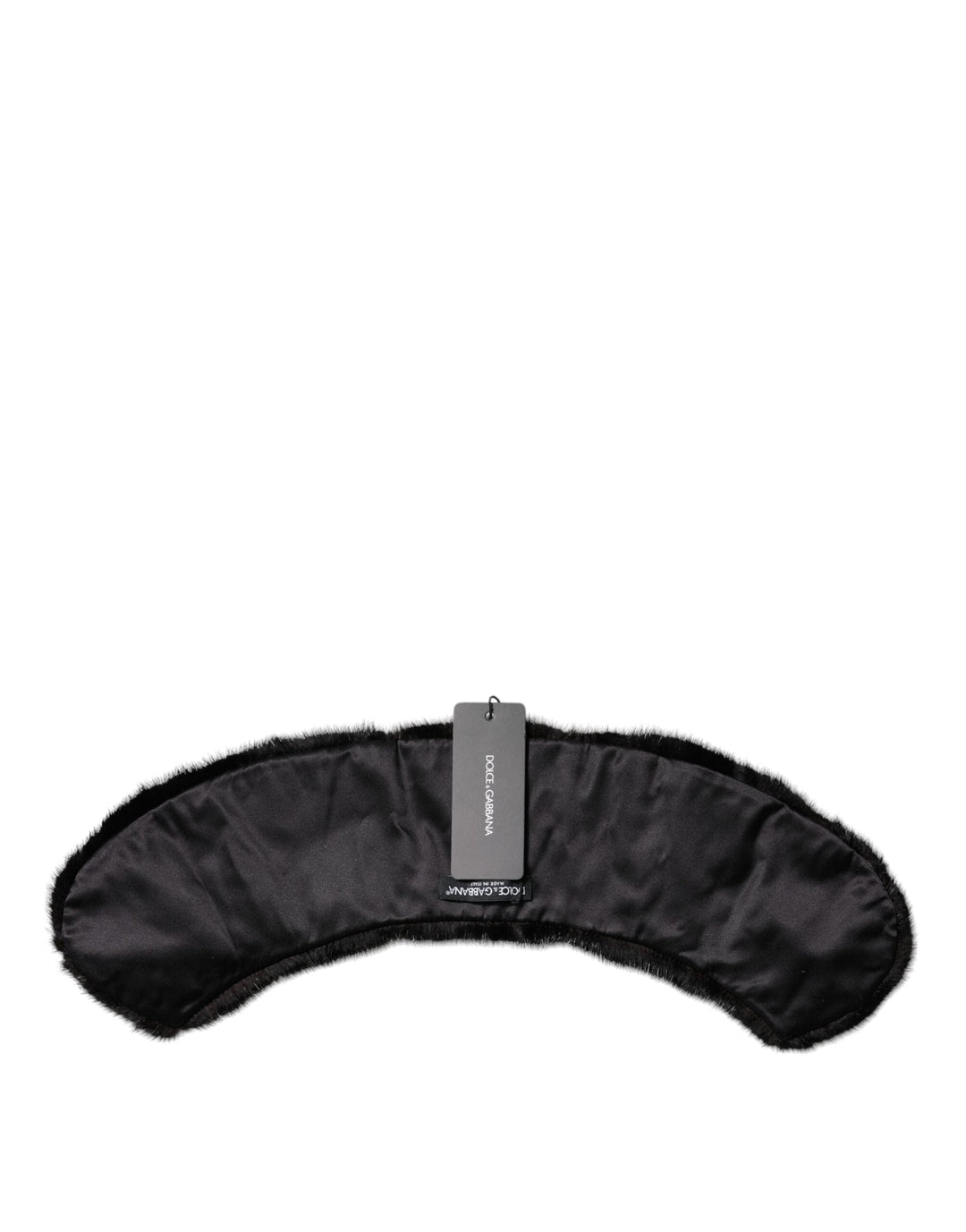 Dolce &amp; Gabbana Black Fur Shawl Neck Wrap Cover Collar Scarf