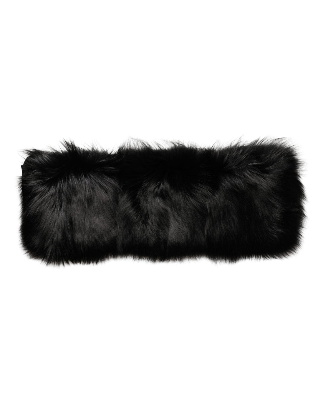 Dolce &amp; Gabbana Black Fur Shoulder Collar Wrap Shawl Scarf