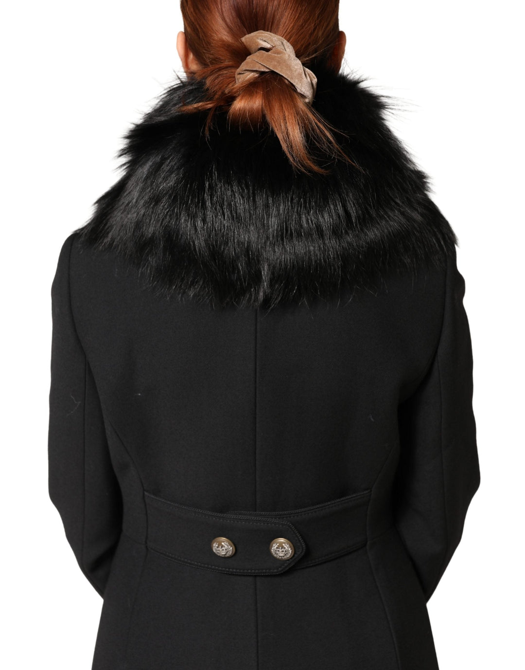Dolce &amp; Gabbana Black Fur Shoulder Collar Wrap Shawl Scarf