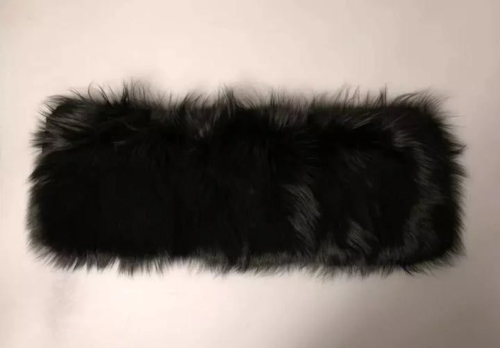Dolce &amp; Gabbana Black Fur Shoulder Collar Wrap Shawl Scarf