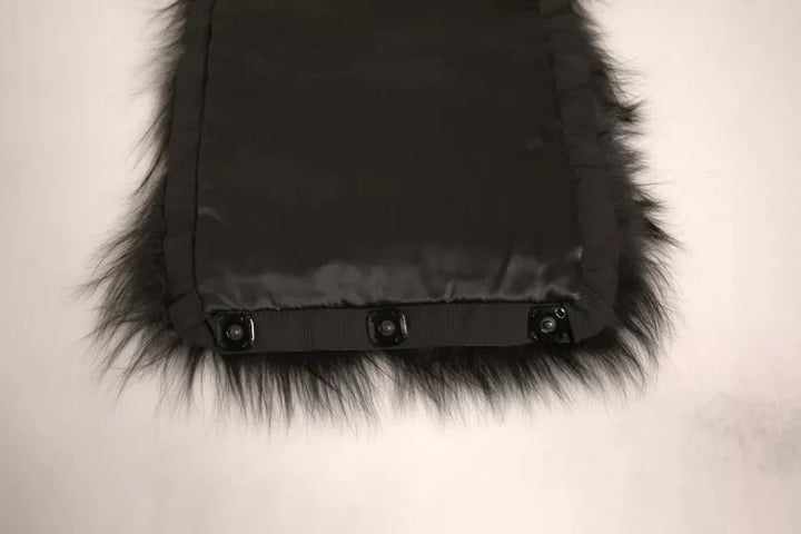 Dolce &amp; Gabbana Black Fur Shoulder Collar Wrap Shawl Scarf