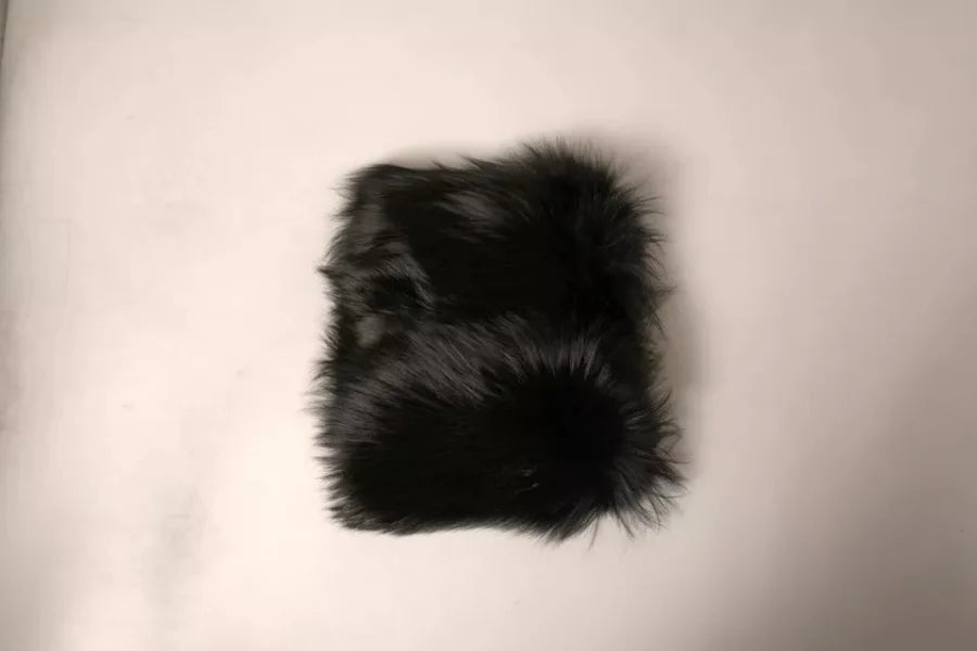 Dolce &amp; Gabbana Black Fur Shoulder Collar Wrap Shawl Scarf