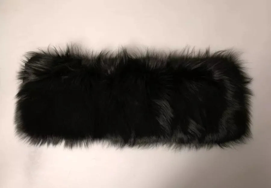 Dolce &amp; Gabbana Black Fur Shoulder Collar Wrap Shawl Scarf