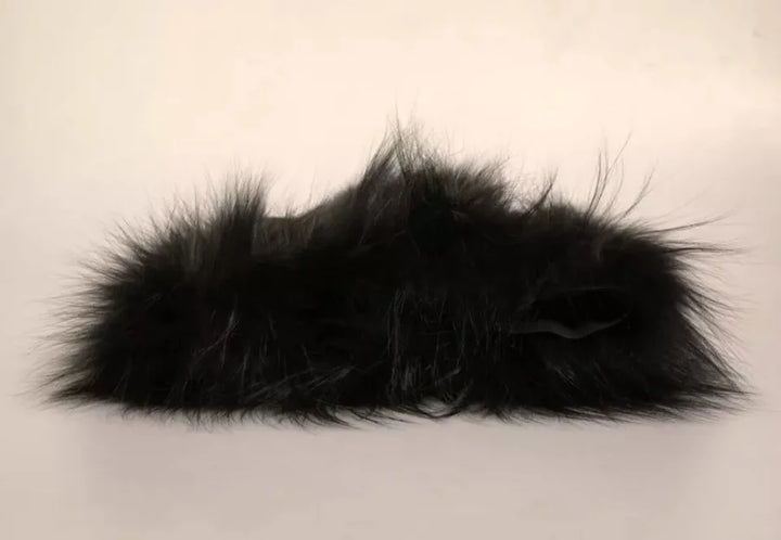 Dolce &amp; Gabbana Black Fur Shoulder Collar Wrap Shawl Scarf