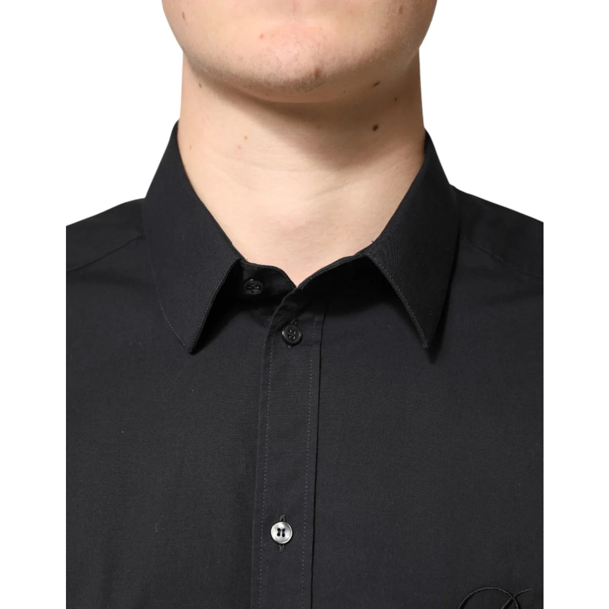 Dolce Gabbana Black Gold Cotton Long Sleeve Shirt for Men &