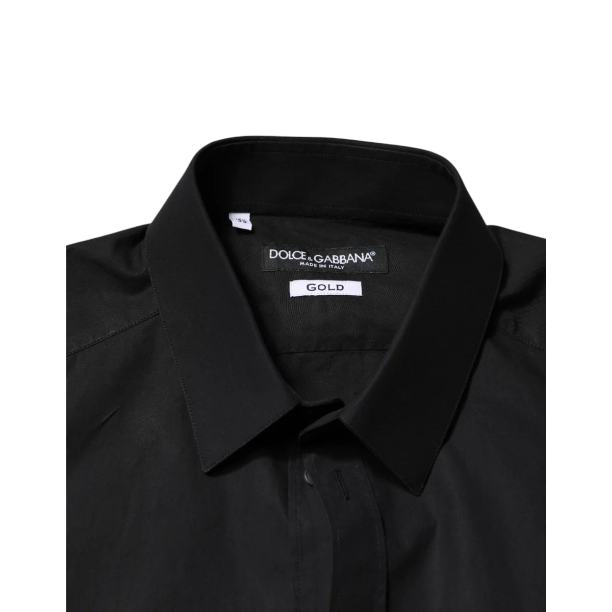 Dolce and Gabbana Black Gold Cotton Men’s Long Sleeve Dress Shirt &