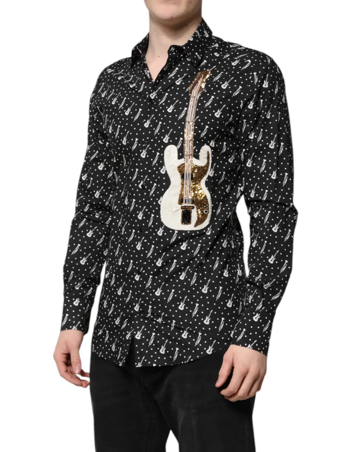 Dolce &amp; Gabbana Black GOLD Instrument Embellished Shirt