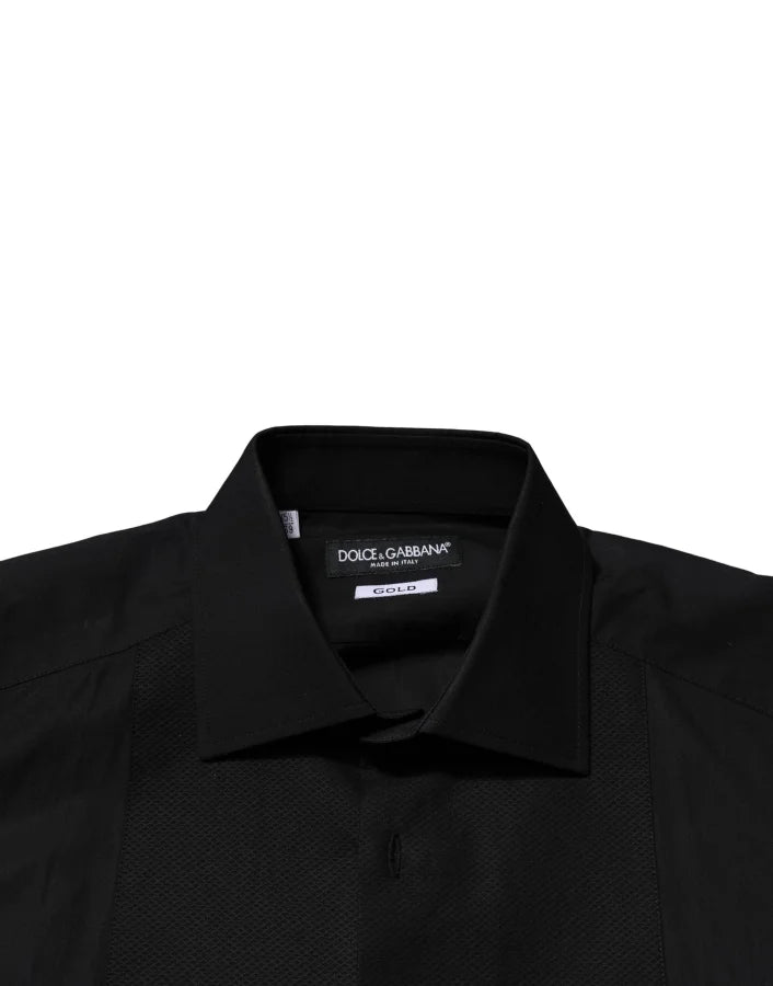 Dolce &amp; Gabbana Black GOLD Long Sleeves Dress Formal Shirt