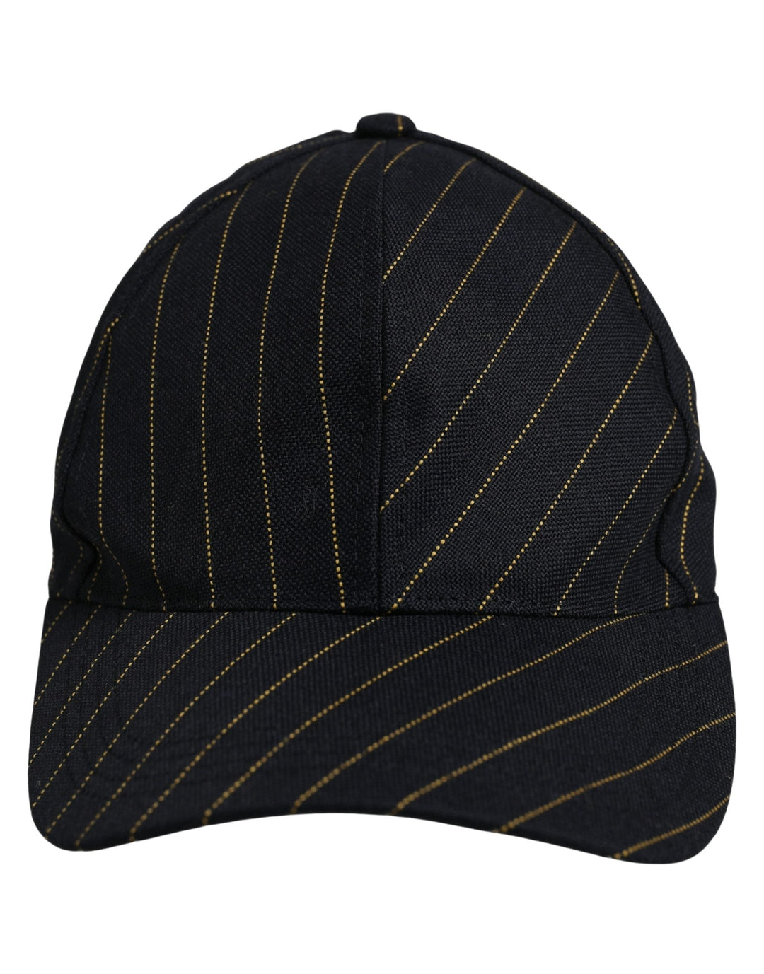 Dolce &amp; Gabbana Black Gold Pinstriped Cotton Baseball Cap Hat