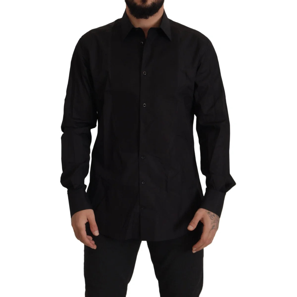 Dolce & Gabbana Black GOLD Slim Fit Tuxedo Dress Shirt