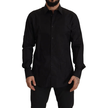 Dolce & Gabbana Black GOLD Slim Fit Tuxedo Dress Shirt