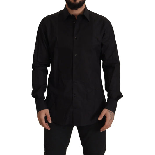 Dolce & Gabbana Black GOLD Slim Fit Tuxedo Dress Shirt
