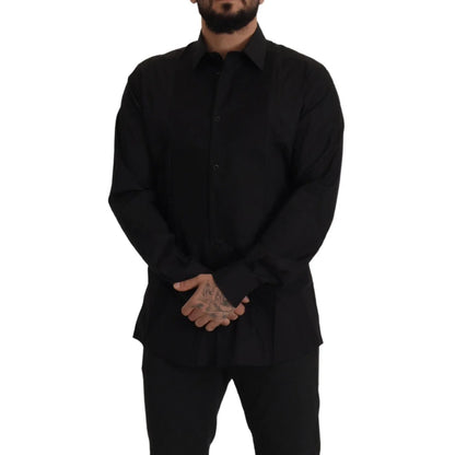 Dolce & Gabbana Black GOLD Slim Fit Tuxedo Dress Shirt