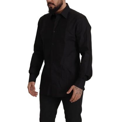 Dolce & Gabbana Black GOLD Slim Fit Tuxedo Dress Shirt